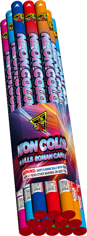 Neon Color 10 Balls Roman Candle Pyramid Pack